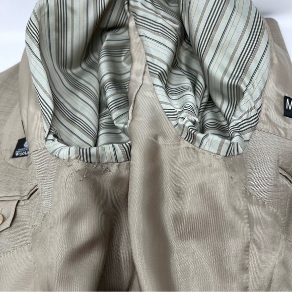 APT 9 Modern Fit Mens Wool Two Button Suit Jacket Sport Coat Size 44L Beige - Picture 14 of 14